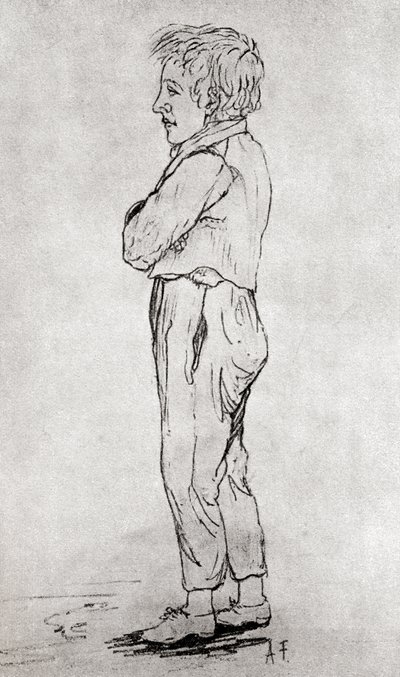 Sketch of Gustave Flaubert as a Child, from Gustave Flaubert, published 1935 by Achille Flaubert